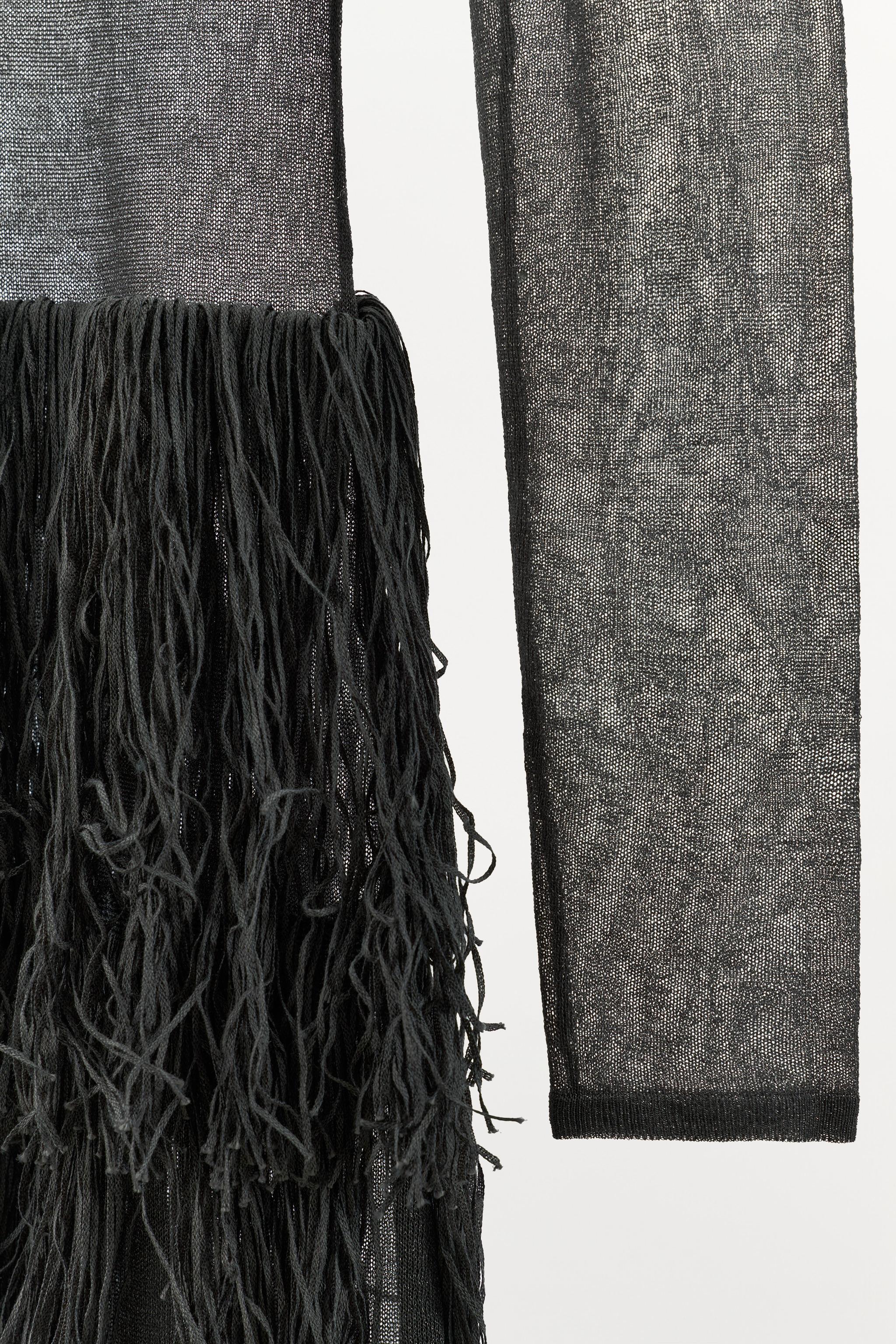 METALLIC THREAD FRINGED KNIT DRESS